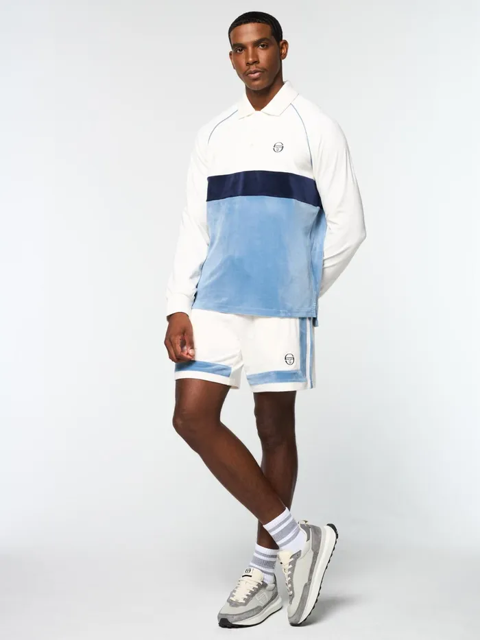 Men Velour Sergio Tacchini Noci Velour Long Sleeve Polo Gardenia
