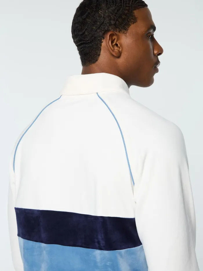 Men Velour Sergio Tacchini Noci Velour Long Sleeve Polo Gardenia