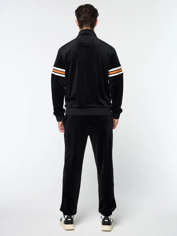 Men Velour Sergio Tacchini Ostuni Velour Track Jacket Black Beauty