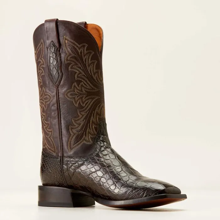 Men Western Boots Ariat Bench Made Bassett Western Boot Hickory American Alligator Men Western Boots Ariat Bench Made Bassett Western Boot Hickory American Alligator