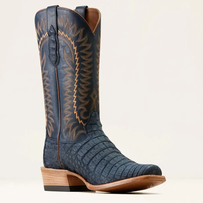 Men Western Boots Ariat Futurity Finalist Cowboy Boot Navy Sueded Caiman Bellypremium Denim Men Western Boots Ariat Futurity Finalist Cowboy Boot Navy Sueded Caiman Bellypremium Denim