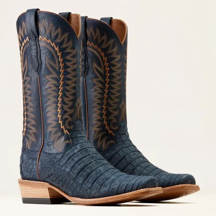 Men Western Boots Ariat Futurity Finalist Cowboy Boot Navy Sueded Caiman Bellypremium Denim Men Western Boots Ariat Futurity Finalist Cowboy Boot Navy Sueded Caiman Bellypremium Denim