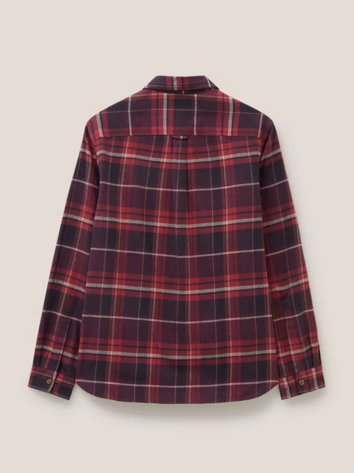 Men White Stuff Shirts Moxley Brushed Check Shirt Dk Red Men White Stuff Shirts Moxley Brushed Check Shirt Dk Red