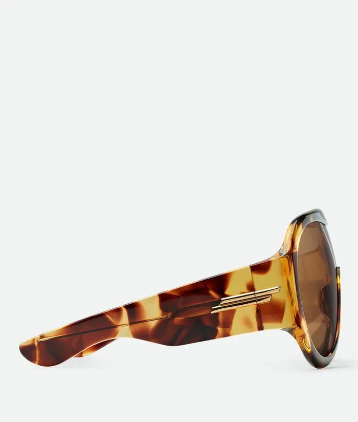 MenWomen Bottega Veneta Sunglasses Scudo Shield Sunglasses Havanabrown
