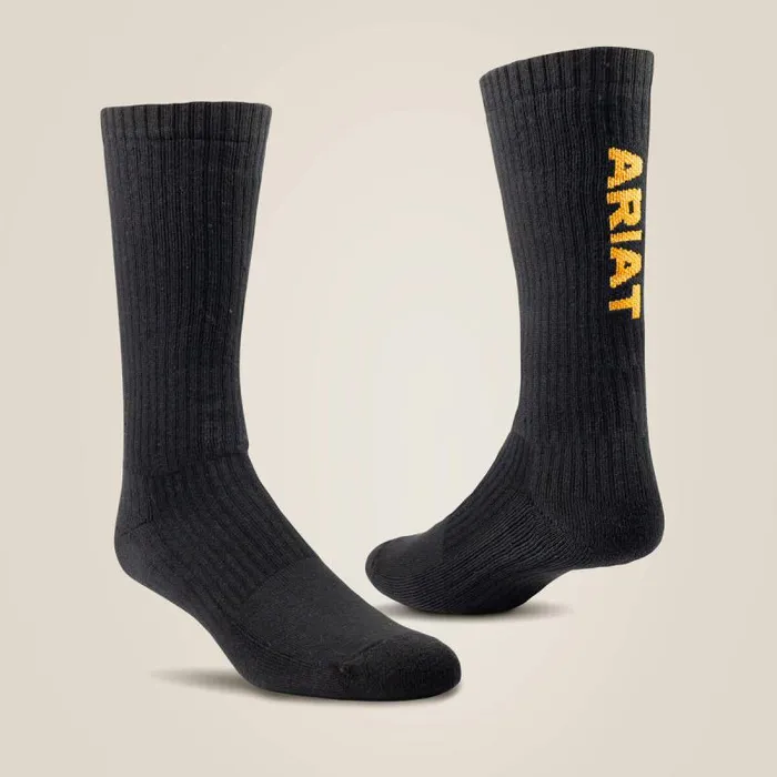 MenWomen Socks Ariat Premium Ringspun Cotton Mid Calf Work Sock 3 Pair Pack Black MenWomen Socks Ariat Premium Ringspun Cotton Mid Calf Work Sock 3 Pair Pack Black