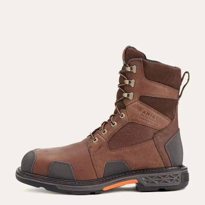 Men Work Boots Ariat OverDrive 8034 Wide Square Toe Waterproof Composite Toe Work Boot Chestnut Brown Men Work Boots Ariat OverDrive 8034 Wide Square Toe Waterproof Composite Toe Work Boot Chestnut Brown