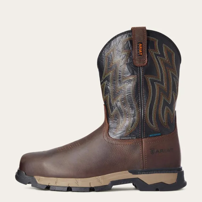 Men Work Boots Ariat Rebar Flex Western Waterproof Composite Toe Work Boot Dark Brown Men Work Boots Ariat Rebar Flex Western Waterproof Composite Toe Work Boot Dark Brown