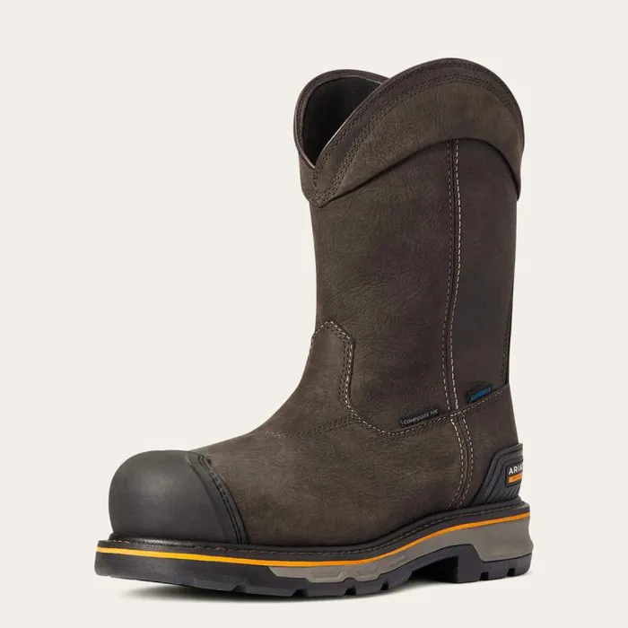 Men Work Boots Ariat Stump Jumper PullOn Waterproof Composite Toe Work Boot Iron Coffee Men Work Boots Ariat Stump Jumper PullOn Waterproof Composite Toe Work Boot Iron Coffee