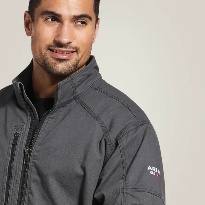 Men Workwear Ariat FR DuraLight Stretch Canvas Field Jacket Iron Grey Men Workwear Ariat FR DuraLight Stretch Canvas Field Jacket Iron Grey