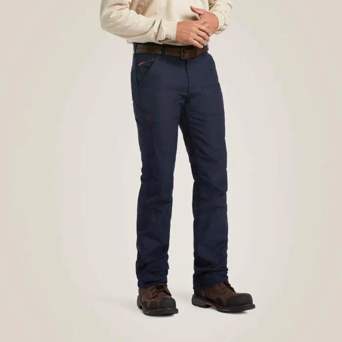 Men Workwear Ariat FR M5 DuraLight Ripstop Stackable Straight Leg Pant Navy
