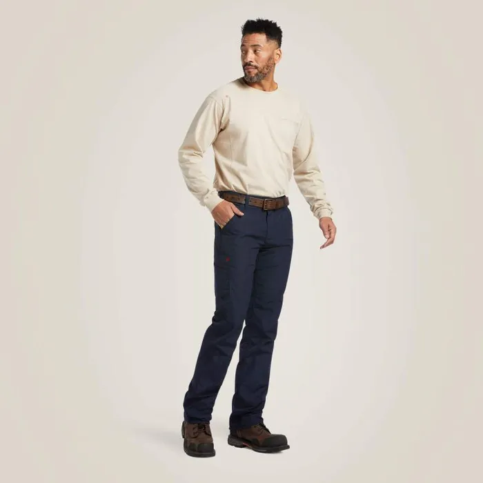 Men Workwear Ariat FR M5 DuraLight Ripstop Stackable Straight Leg Pant Navy Men Workwear Ariat FR M5 DuraLight Ripstop Stackable Straight Leg Pant Navy