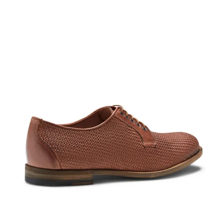 Men Woven Leather Laceup Shoe Tobacco Brown Fratelli Rossetti LaceUp Shoes Men Woven Leather Laceup Shoe Tobacco Brown Fratelli Rossetti LaceUp Shoes