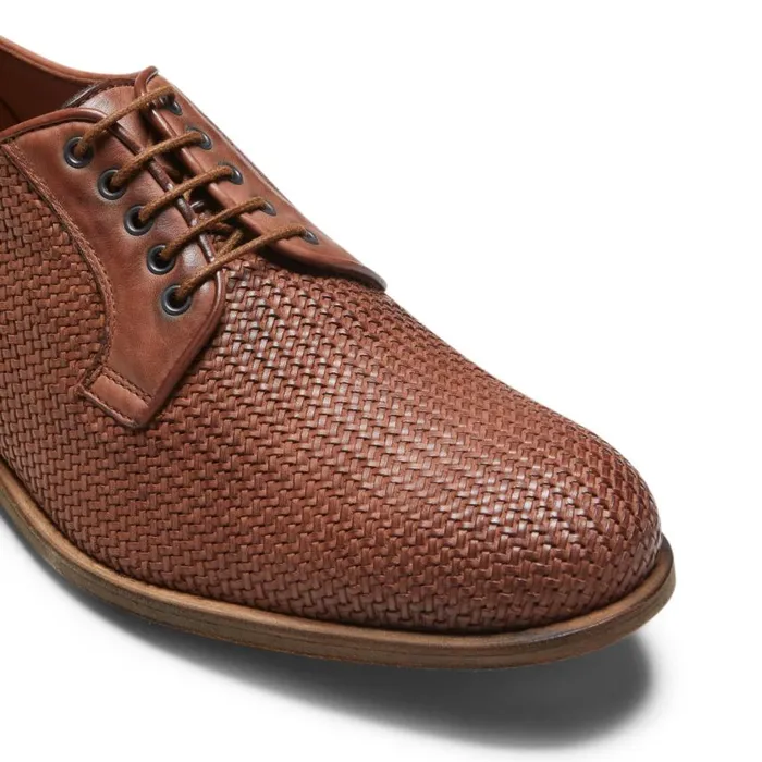 Men Woven Leather Laceup Shoe Tobacco Brown Fratelli Rossetti LaceUp Shoes Men Woven Leather Laceup Shoe Tobacco Brown Fratelli Rossetti LaceUp Shoes