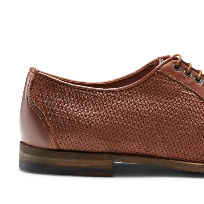 Men Woven Leather Laceup Shoe Tobacco Brown Fratelli Rossetti LaceUp Shoes Men Woven Leather Laceup Shoe Tobacco Brown Fratelli Rossetti LaceUp Shoes