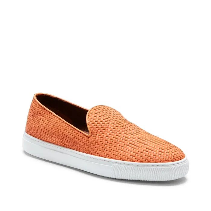 Men Woven Suede Slippers Orange Fratelli Rossetti Slip On