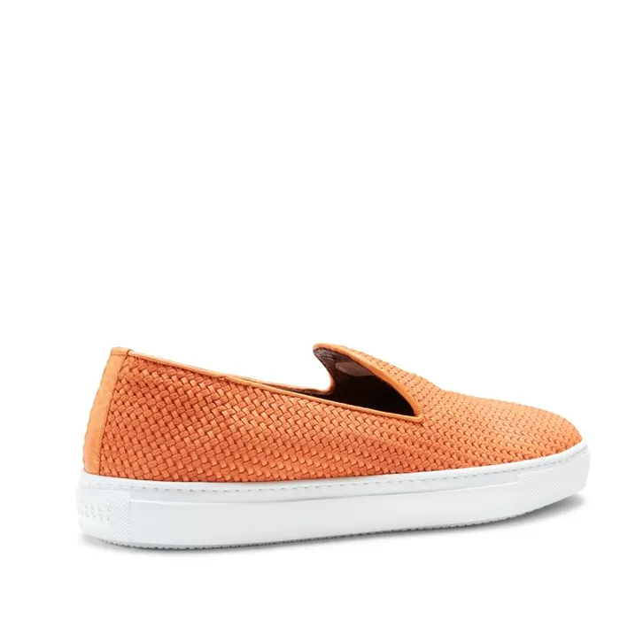 Men Woven Suede Slippers Orange Fratelli Rossetti Slip On Men Woven Suede Slippers Orange Fratelli Rossetti Slip On
