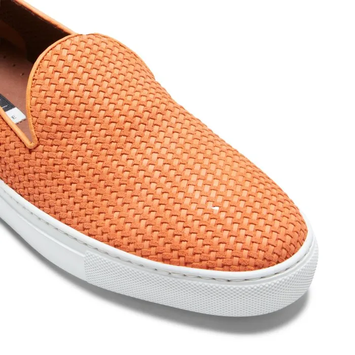 Men Woven Suede Slippers Orange Fratelli Rossetti Slip On Men Woven Suede Slippers Orange Fratelli Rossetti Slip On