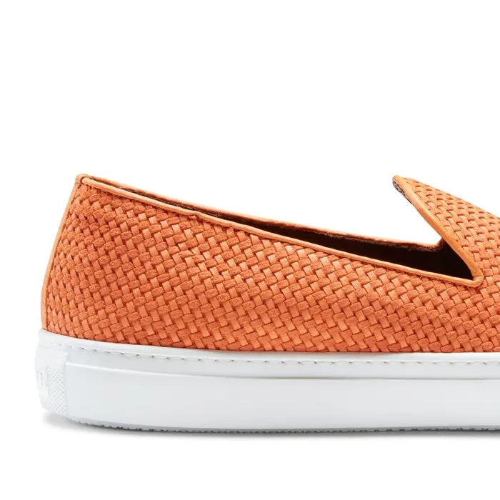 Men Woven Suede Slippers Orange Fratelli Rossetti Slip On Men Woven Suede Slippers Orange Fratelli Rossetti Slip On