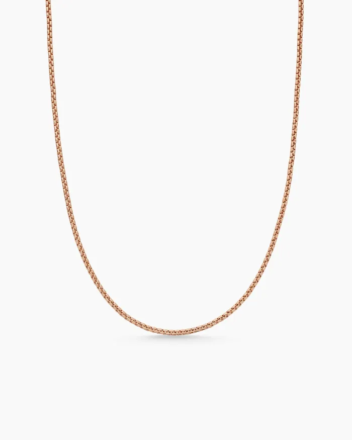 Mens Box Chain Necklace In 18K Rose Gold 17mm Men David Yurman Chains