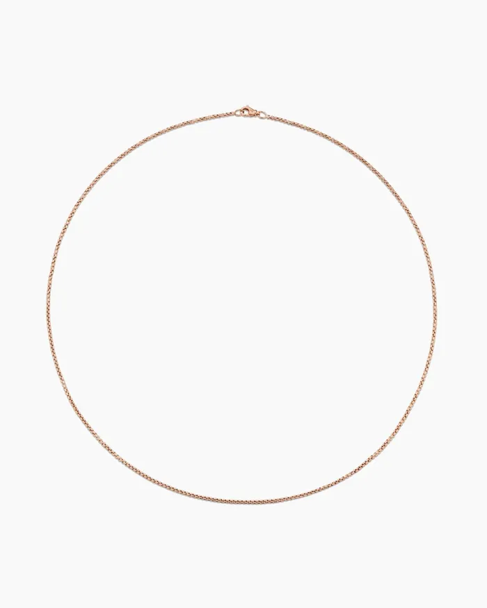 Mens Box Chain Necklace In 18K Rose Gold 17mm Men David Yurman Chains Mens Box Chain Necklace In 18K Rose Gold 17mm Men David Yurman Chains