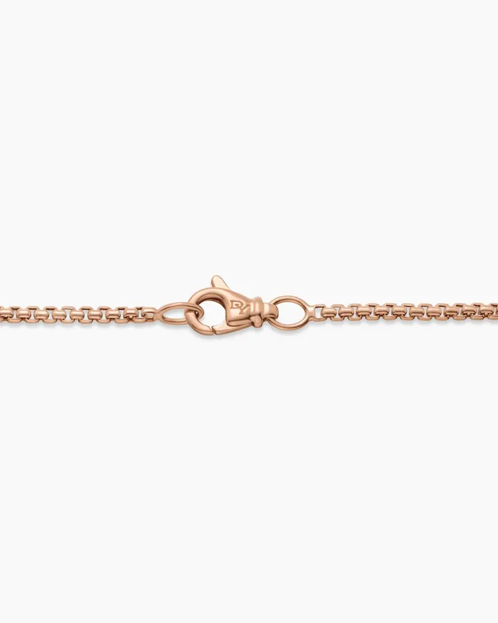 Mens Box Chain Necklace In 18K Rose Gold 17mm Men David Yurman Chains Mens Box Chain Necklace In 18K Rose Gold 17mm Men David Yurman Chains