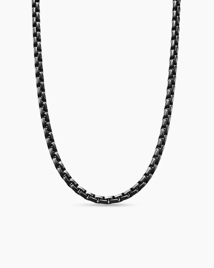 Mens Box Chain Necklace In Stainless Steel And Sterling Silver 5mm Men David Yurman Chains Mens Box Chain Necklace In Stainless Steel And Sterling Silver 5mm Men David Yurman Chains