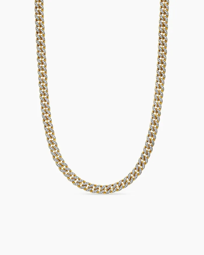 Mens Curb Chain Necklace In 18K Yellow Gold 8mm Men David Yurman Chains