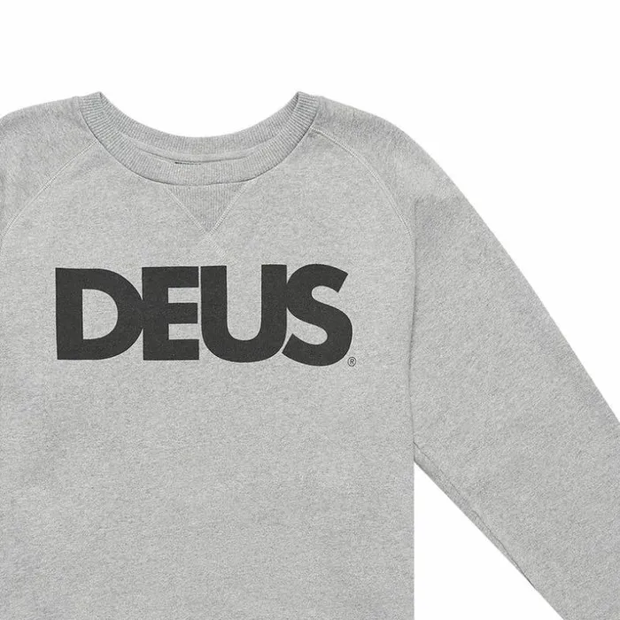 Mens Deus Ex Machina Classics All Caps Crew Sweater 8211 Grey Grey Mens Deus Ex Machina Classics All Caps Crew Sweater 8211 Grey Grey