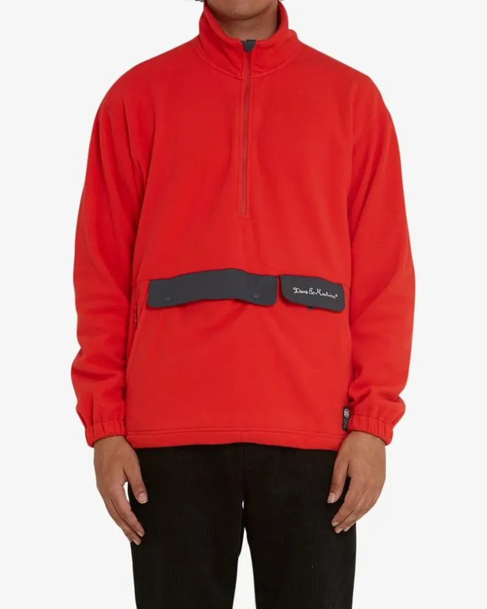 Mens Deus Ex Machina Jackets Ridgeline Fleece Pullover 8211 Blaze Orange Blaze Orange Mens Deus Ex Machina Jackets Ridgeline Fleece Pullover 8211 Blaze Orange Blaze Orange