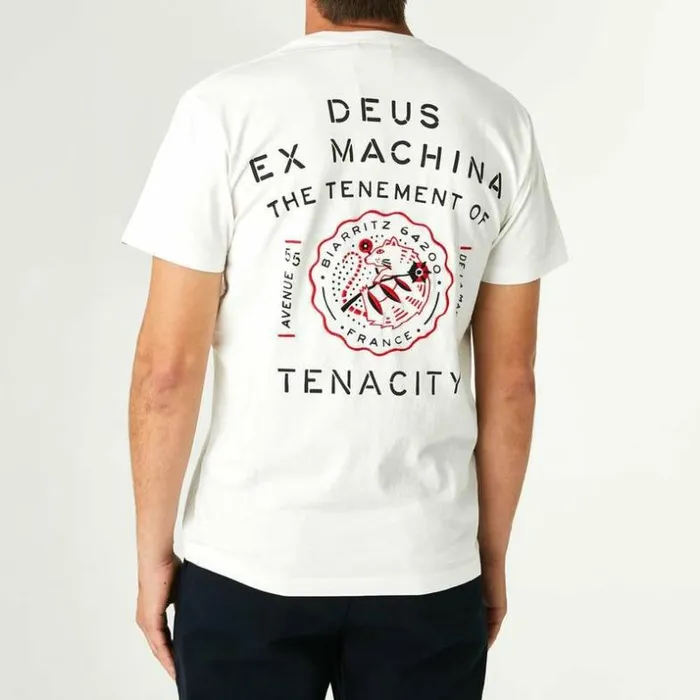 Mens Deus Ex Machina Tees Biarritz Address Tee 8211 Vintage White Vintage White Mens Deus Ex Machina Tees Biarritz Address Tee 8211 Vintage White Vintage White