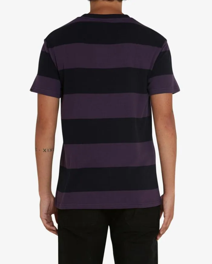 Mens Deus Ex Machina Tees Bruce Stripe Tee 8211 Night Shade Night Shade Mens Deus Ex Machina Tees Bruce Stripe Tee 8211 Night Shade Night Shade
