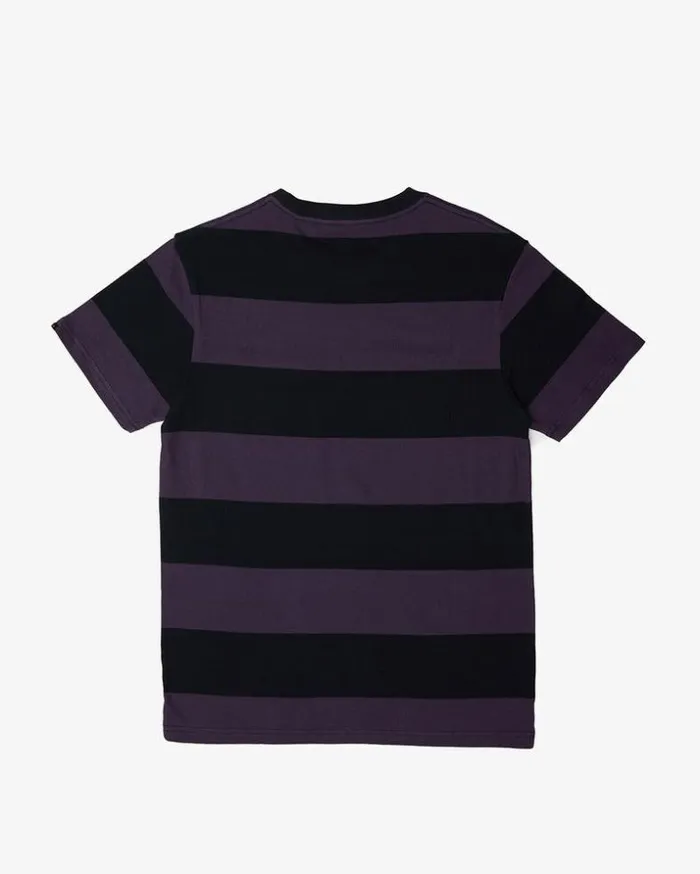 Mens Deus Ex Machina Tees Bruce Stripe Tee 8211 Night Shade Night Shade Mens Deus Ex Machina Tees Bruce Stripe Tee 8211 Night Shade Night Shade
