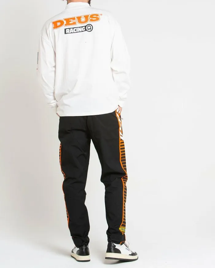Mens Deus Ex Machina Tees International Racing Long Sleeve Tee 8211 Vintage White Vintage White