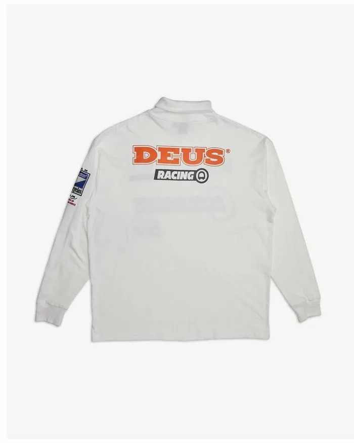 Mens Deus Ex Machina Tees International Racing Long Sleeve Tee 8211 Vintage White Vintage White
