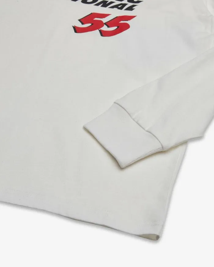 Mens Deus Ex Machina Tees International Racing Long Sleeve Tee 8211 Vintage White Vintage White