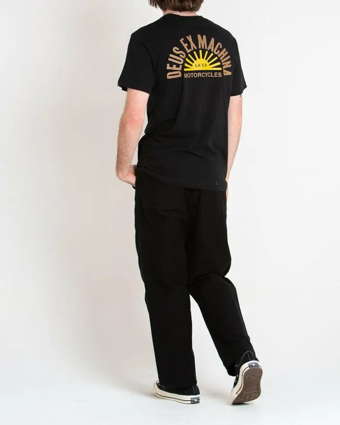 Mens Deus Ex Machina Tees Sunflare Tee 8211 Black Black Mens Deus Ex Machina Tees Sunflare Tee 8211 Black Black