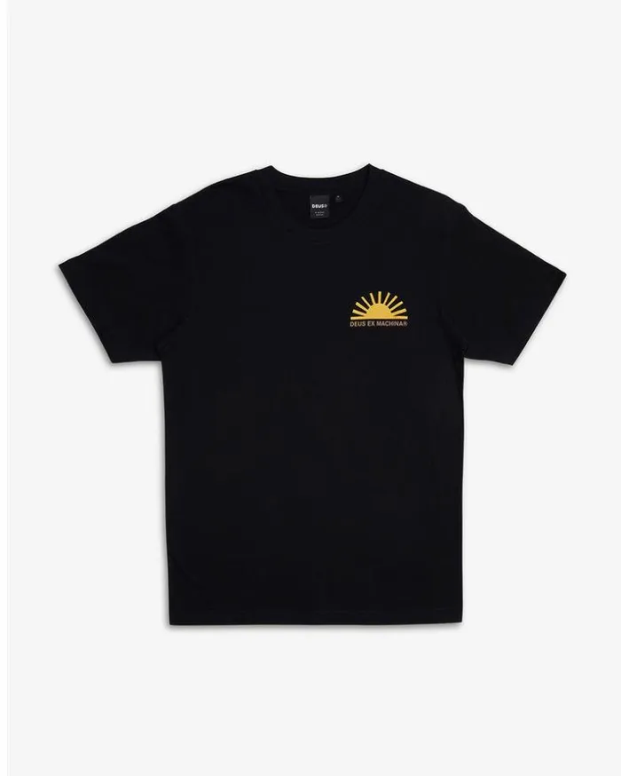 Mens Deus Ex Machina Tees Sunflare Tee 8211 Black Black Mens Deus Ex Machina Tees Sunflare Tee 8211 Black Black