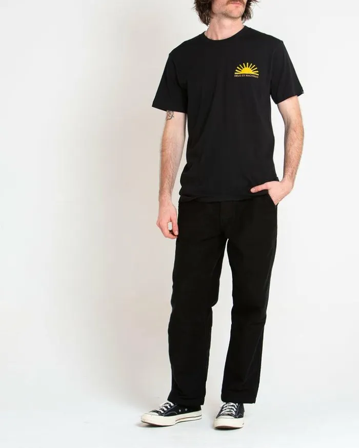 Mens Deus Ex Machina Tees Sunflare Tee 8211 Black Black Mens Deus Ex Machina Tees Sunflare Tee 8211 Black Black