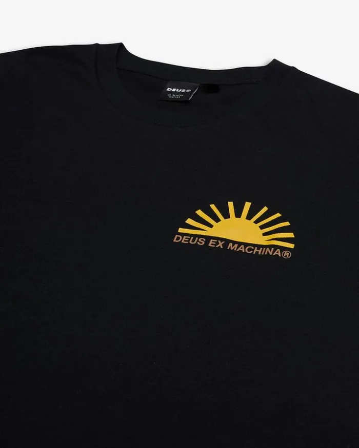 Mens Deus Ex Machina Tees Sunflare Tee 8211 Black Black Mens Deus Ex Machina Tees Sunflare Tee 8211 Black Black
