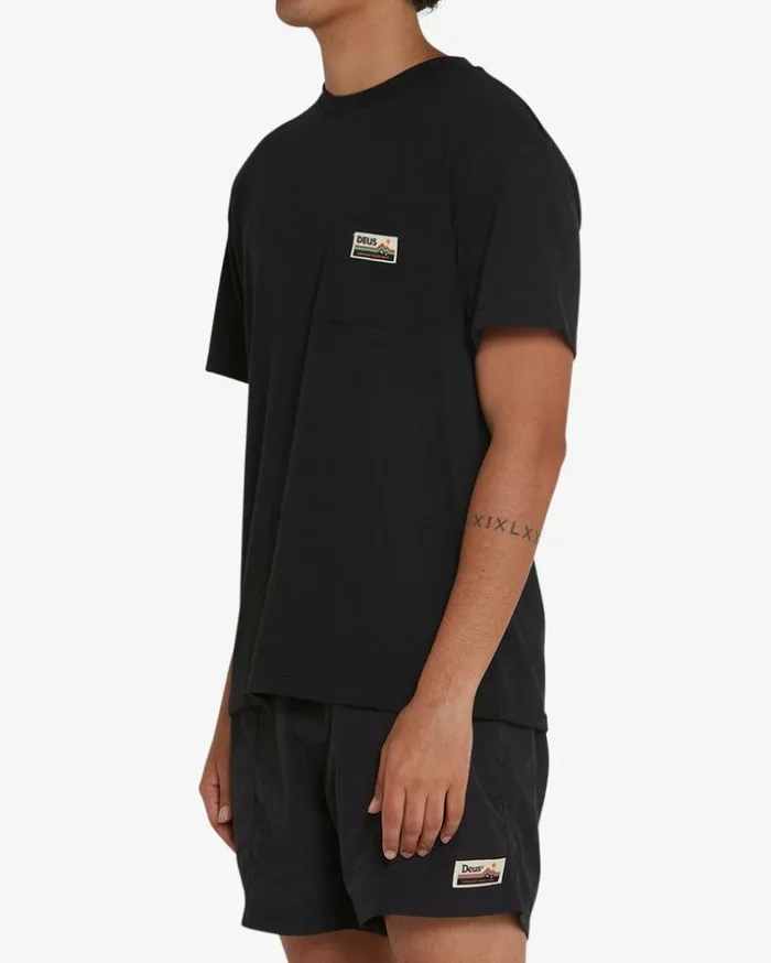 Mens Deus Ex Machina Tees Tango Pocket Tee 8211 Black Black Mens Deus Ex Machina Tees Tango Pocket Tee 8211 Black Black