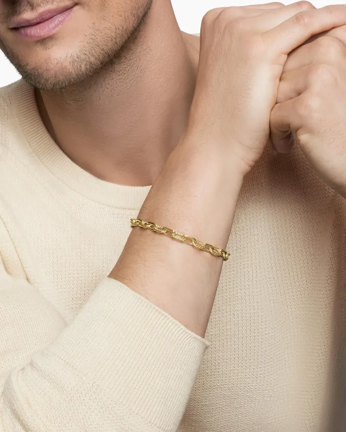 Mens DY Madison Chain Bracelet In 18K Yellow Gold 6mm Men David Yurman Chain