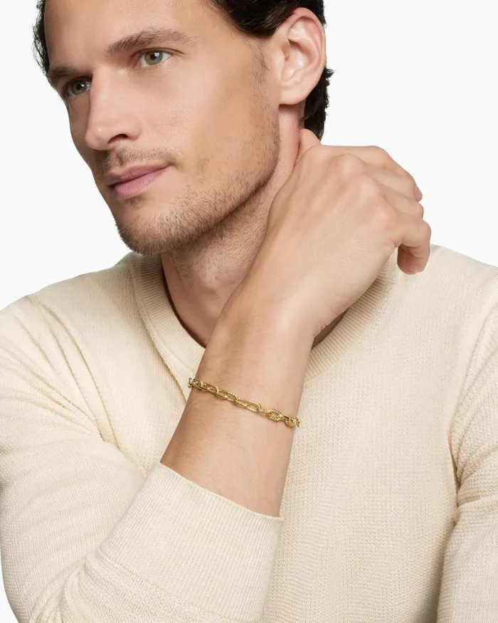 Mens DY Madison Chain Bracelet In 18K Yellow Gold 6mm Men David Yurman Chain