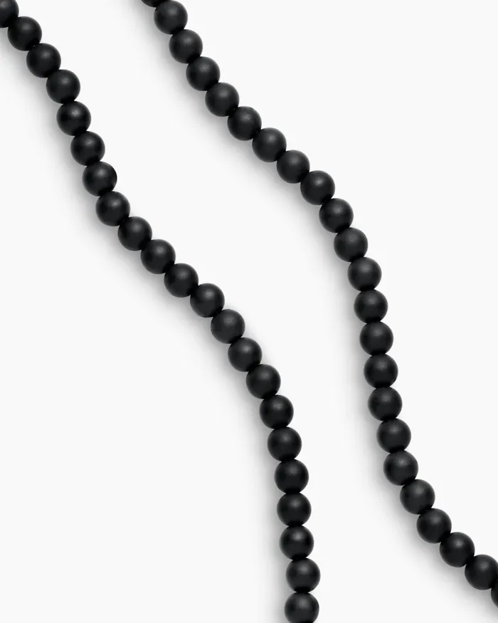 Mens Spiritual Beads Necklace With Sterling Silver 5mm Men David Yurman Bead