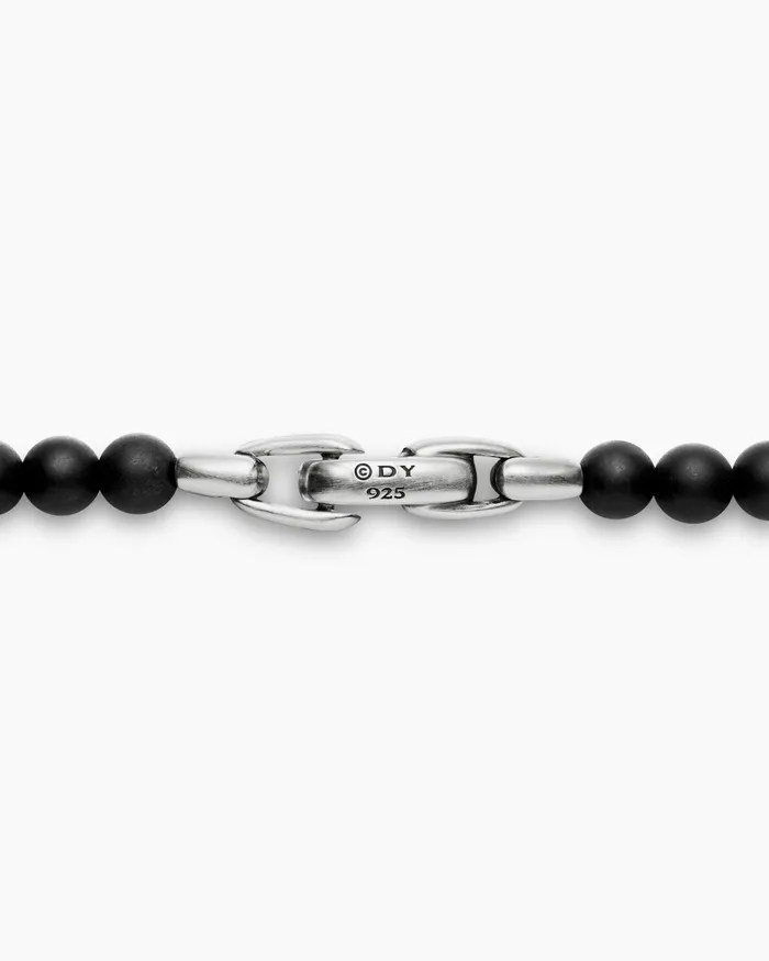 Mens Spiritual Beads Necklace With Sterling Silver 5mm Men David Yurman Bead