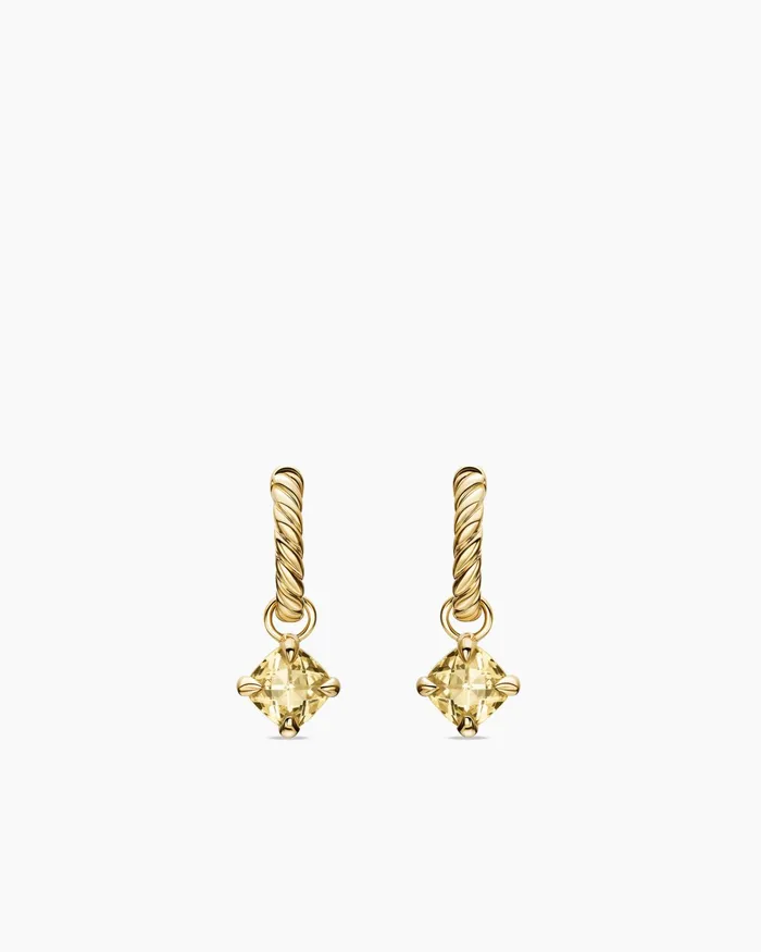 Micro Chatelaine Drop Earrings In 18K Yellow Gold With Champagne Citrine 5mm Women David Yurman Drop Micro Chatelaine Drop Earrings In 18K Yellow Gold With Champagne Citrine 5mm Women David Yurman Drop