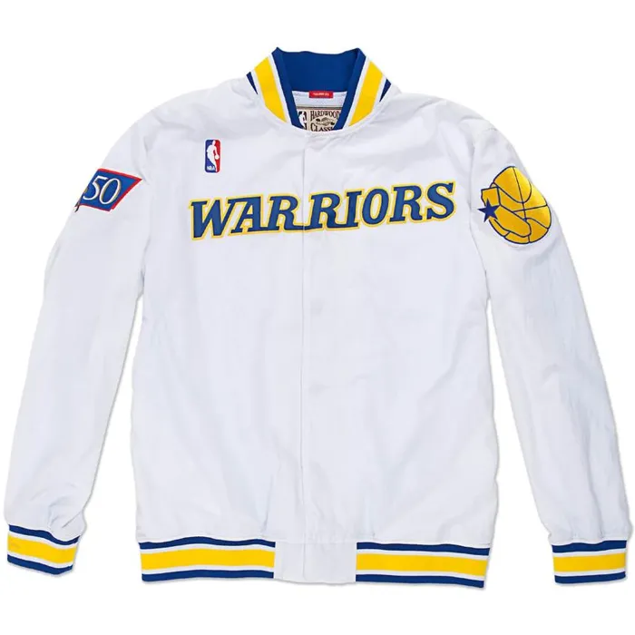 Mitchell and Ness 199697 Authentic Warm Up Jacket Golden State Warriors Men Jackets and Outerwear Mitchell and Ness 199697 Authentic Warm Up Jacket Golden State Warriors Men Jackets and Outerwear