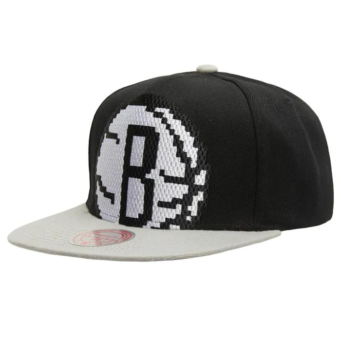 Mitchell and Ness 8 Bit XL Snapback HWC Brooklyn Nets Men Hats and Headwear