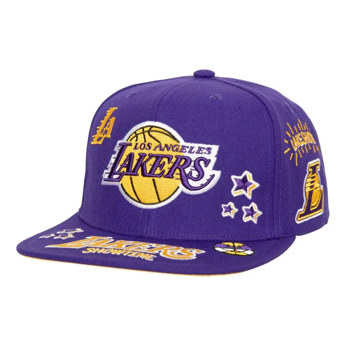 Mitchell and Ness All Out Snapback Los Angeles Lakers Men Hats and Headwear