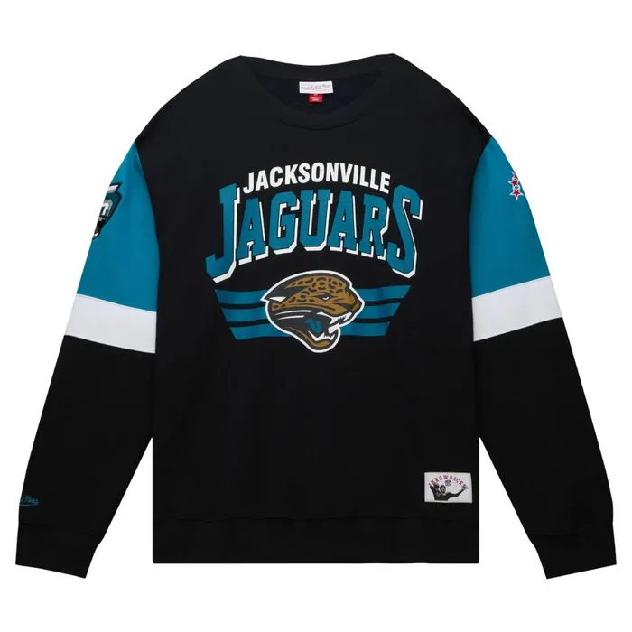 Mitchell and Ness All Over Crew 30 Jacksonville Jaguars Men Hoodies and Sweatshirts Mitchell and Ness All Over Crew 30 Jacksonville Jaguars Men Hoodies and Sweatshirts