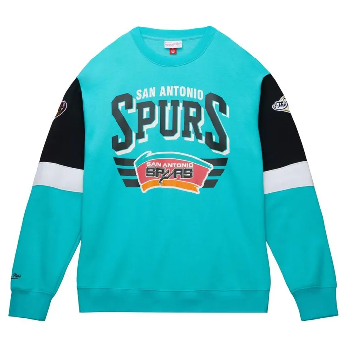 Mitchell and Ness All Over Crew 30 San Antonio Spurs Men Hoodies and Sweatshirts Mitchell and Ness All Over Crew 30 San Antonio Spurs Men Hoodies and Sweatshirts